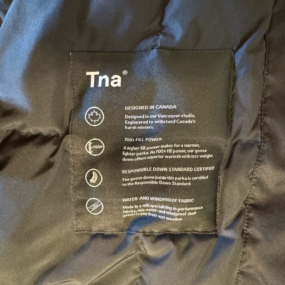 TNA Black Hooded Parka - Picture 4 of 7
